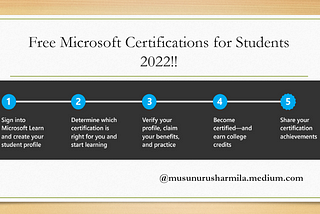(Free) Microsoft Certifications for Students in 2022!!