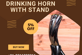 Curved Drinking Horn with Stand — Foujihandicrafts