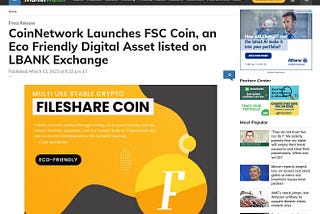 FILESHARE COIN : FSC Press Release > MarketWatch — March 14, 2023