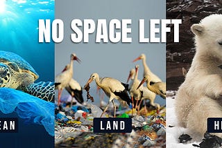 No Space Left — Land Ocean and Hills contaminated by plastic pollution