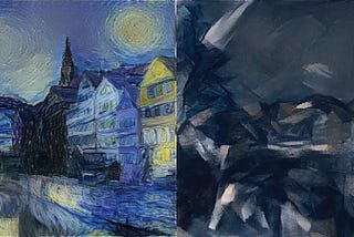 A photograph modified with AI to match the styles of Van Gogh, Picasso, and Munch.