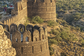 The walls of Rohtas Fort in Punjab, Pakistan