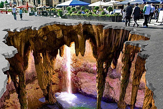 3D Chalk Art, West Dock, England