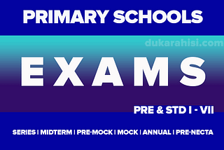 Primary School Exams — All Classes — All Subjects (Pre-Primary & Standard 1- 7) Download Free 2024