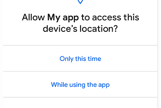 this is a message from android asking your permission to allow a app to access your location data.