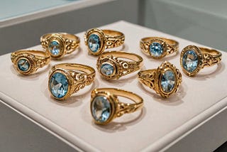 Yellow Gold Aquamarine Rings