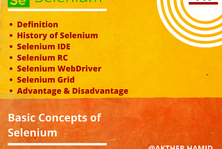 Basic Concepts of Selenium