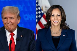 Image with 2024 Presidential Candidates Donald Trump and Kamala Harris.