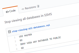 Stop viewing all databases in SSMS