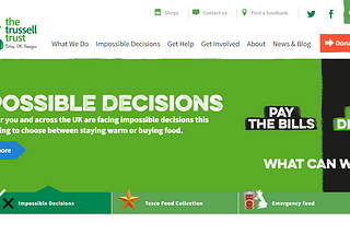 Trussell Trust and Black Country Food Bank Website examples