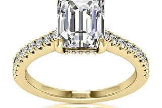Solitaire 1.77 Carat VS2 F Emerald Cut Diamond Engagement Ring 14k Yellow Gold