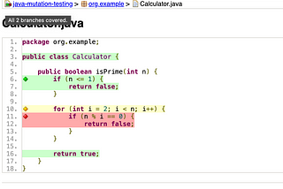 Mutation testing in Java using PIT