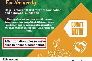 Fundraising Journey for Edhi and Akhuwat Foundations: A Tale of Generosity and Connection