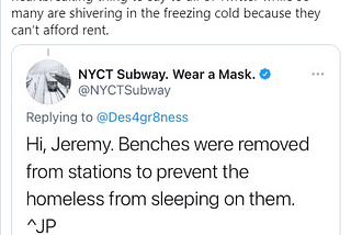 mta subway homeless