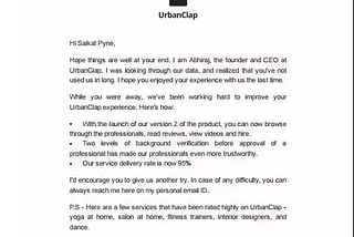 abhiraj bhal email/ urbanclap CEO email blog image