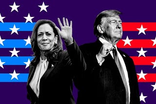 Donald Trump and Kamala Harris copyright picture of the BCC