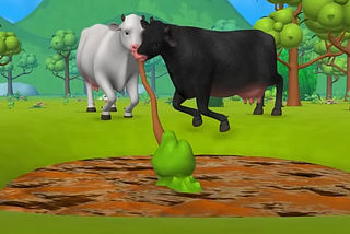 Epic Cow Rescue: Giant Black & White Cow Saves Crocodile from Mud Hole! Animal Adventures 2024!