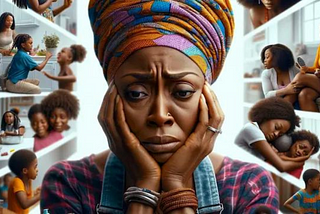 A photograph of a Ghanaian mother dealing with mom guilt and all the facets that can come with it.