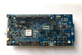 A photo showing an nRF52840 Development Kit.