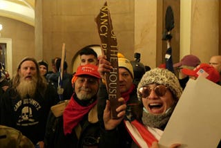 Pro-Trump insurrectionists in Capitol, including man with “Camp Auschwitz” T-shirt