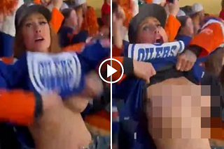 Watch Oilers Fan Flashes Crowd Video
