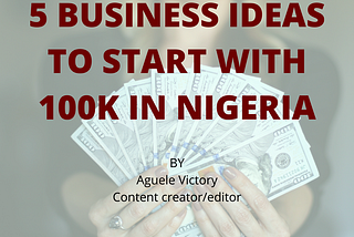 5 BUSINESS IDEAS TO MAKE 100K IN NIGERIA.