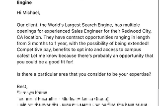 5 recruiter Linkedin InMail messages reviewed