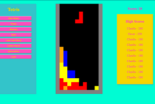 Screenshot of Tetris webpage