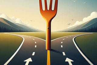 Fork in the road to two distinctive paths