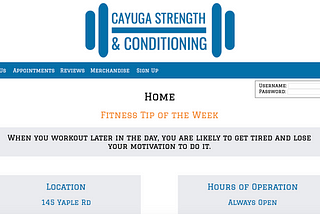 Cayuga Strength and Condition Website Development