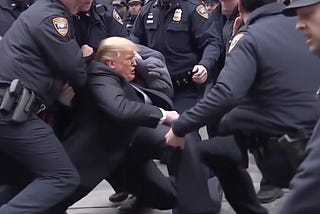 AI-generated image of Trump being violently arrested