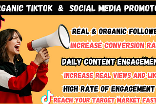 I will grow and promote your tiktok account organically, to boost tiktok followers