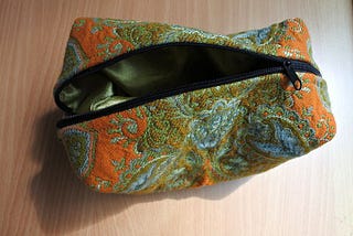 Zipped Rectangle Cosmetic Bag