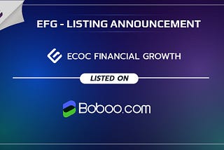 Boboo Has Listed ECOC Financial Growth (EFG)