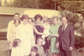 1960s Family photo with four generations