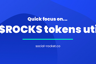 Quick focus on… The $ROCKS tokens utility!️