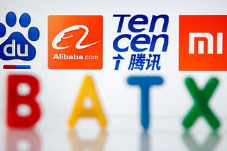 Picture of the logos of BATX: Baidu, Alibaba, Tencent, Xiaomi