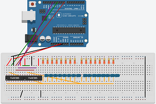 Driving 16 LEDs using only three pins of an Arduino