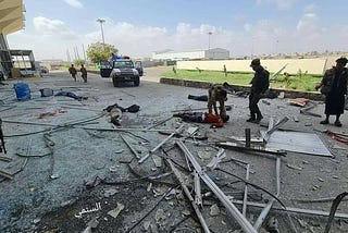 A bloody day.. Terrorist explosions rock Aden airport in South Yemen
