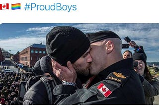 Gay men taking over the Proud Boys hashtag