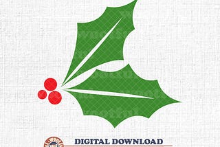 Holly Leaf svg, Merry and Bright svg, Merry Christmas svg, Winter svg, Holiday svg, Christmas Clipart, Svg Dxf Eps Ai Png Silhouette Cricut