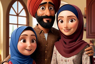 Turban Boy and Girl Family Love Image Free Download