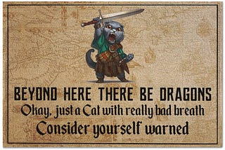 OFFICIAL Beyond here there be dragons okay just a cat doormat