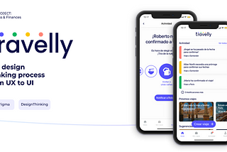 Travelly: the design thinking process from UX to UI. Cover image