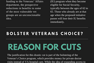 Congress should sustain funding levels for programs helping veterans