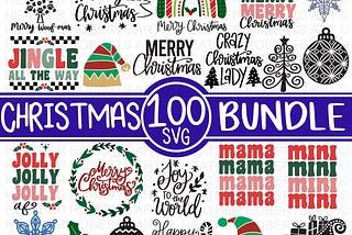 100 Christmas SVG Bundle Volume 3, Winter svg, Santa SVG, Holiday, Merry Christmas, Christmas Bundle, Funny Christmas Shirt, Cut File Cricut