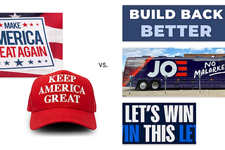 Montage of GOP and Democratic slogans