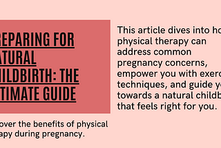 How Physical Therapy Can Prepare You for a Natural Childbirth 2024 Full Guide!