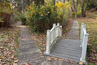 A choice of two paths. Choosing the same path but changing direction.