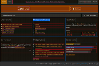 Debug CSS Chrome Extension being used in caniuse